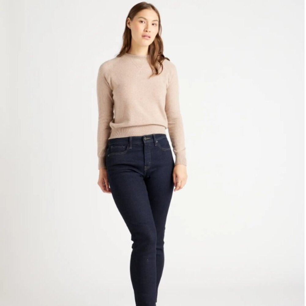 Quince Mongolian Shrunken Cashmere Sweatshirt, Size L, Color: Oatmeal, EUC